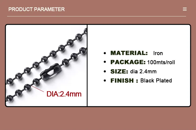 Funktion Rollerkette Edelstahl vorgeschnitten 2,4 mm Kugelkette für Dogtag 0