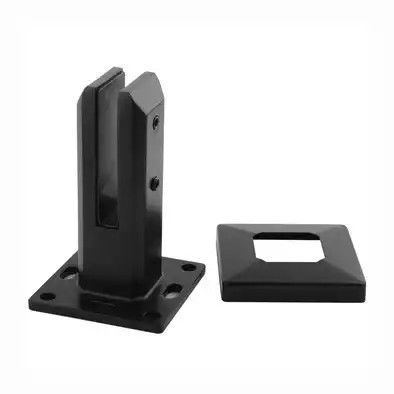 Ein guter Preis. Präzisionsinvestitionsguss Matte schwarze Quadratglasspitze für Edelstahlbalustradenglasgeländer Online