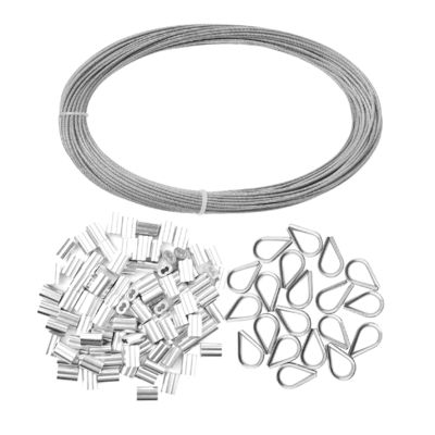 Ein guter Preis. Galvanisiertes 1/16 Zoll Edelstahldrahtseil Kabel mit Aluminium Krempeln Ärmel und Fingerstücke Standard AiSi Online