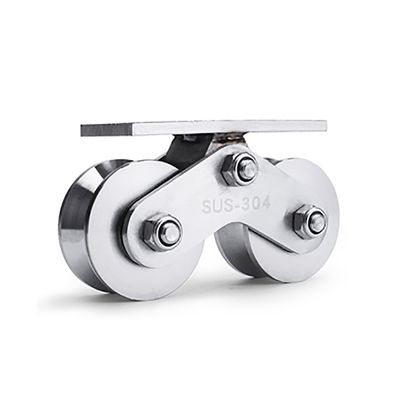 kaufen V-Groove-Doppelräder 304 Edelstahl-Rollenrad für Schwerlast-Tor online manufacture