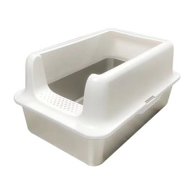 EasyClean Splashproof Edelstahl Katzenmüllbox eingeschlossen extra große abgerundete PET-Versorgung