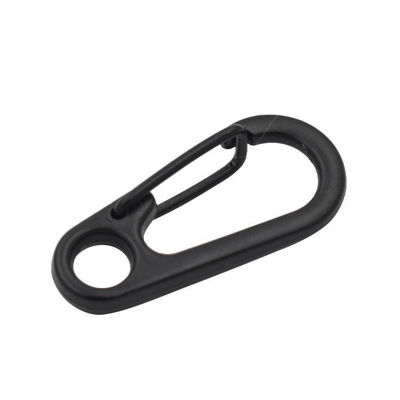 Ein guter Preis. Kleine Zinklegierung Mini Schwarz Finish Karabiner Buckle Snap Schlüsselanhänger Ring Frühjahr Haken Online