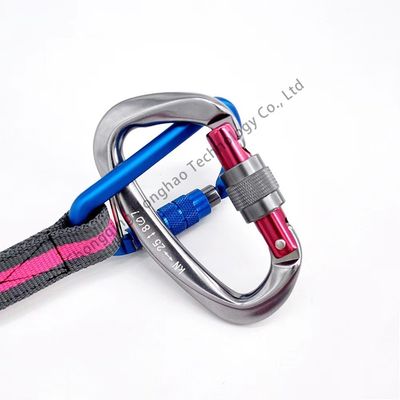 Ein guter Preis. Bergsteigen und Rettung in großer Höhe D-Form Schraubverschluss Karabiner mit ZINK-Finixierung Online