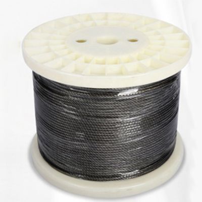 Ein guter Preis. 7x7 Baustellen Edelstahldrahtseil Geländerkabel 200FT Schwarz T316 Flugzeugkabel für Deck Schienen Treppenbalustrade Online