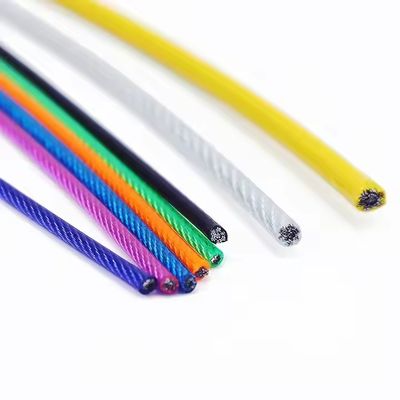 Ein guter Preis. 7*7 Bauwerk PVC beschichtet galvanisiertes Stahldrahtseil 3,0 mm hochkohlenstoffhaltig farbenfroh mit sonstigen Verarbeitungsleistungen Online