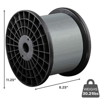 Rohr aus Edelstahl A2 A4 AISI316 AISI304 SUS316 SUS304 Edelstahlkabel 3,5 mm mit Faserkern oder Stahlkern 6x12 7 PP