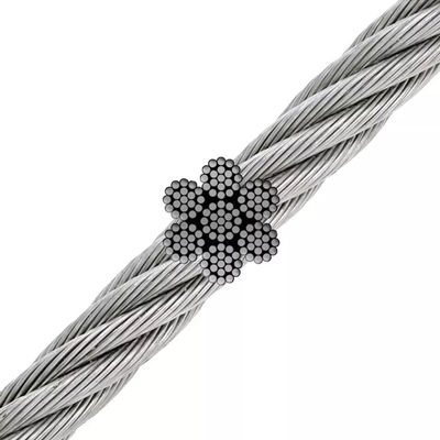 Brillanz Galvanisiertes Kohlenstoffstahlkabel / Edelstahldrahtseil 7x7/6x9/6x19/7x19/6x36 für Bauvorhaben