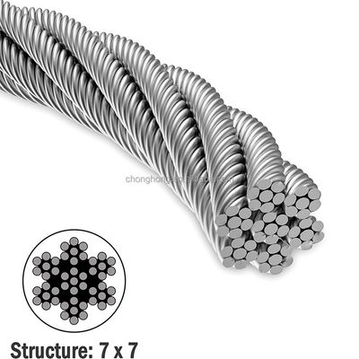 Ein guter Preis. Stahlkern 7*19 SS-Kabel AISI304 AISI316 Stahlkabel Seile 8mm Edelstahlkabel Si-Gehalt 1,0% 7x19 Edelstahldrahtseil Online