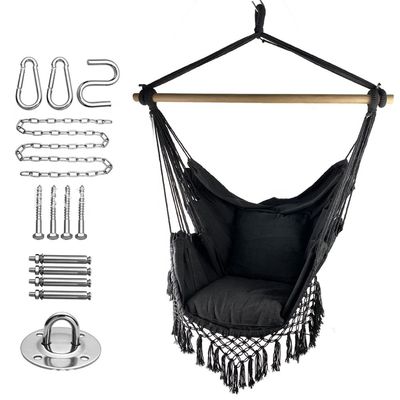 kaufen 100*130cm 320g Polyester-Baumwolle Hängendes Seil Schwingende Hängematte Mit Zwei Kissen online manufacture