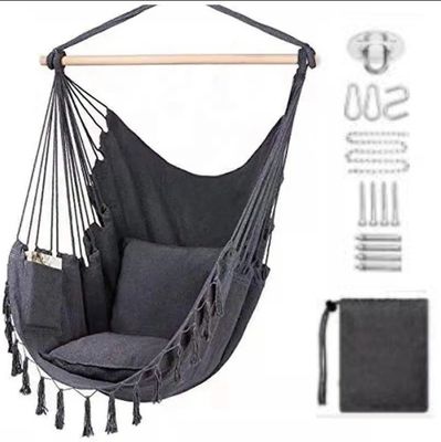 kaufen 100*130cm 320g Polyester-Baumwolle Hängendes Seil Schwingende Hängematte Mit Zwei Kissen online manufacture