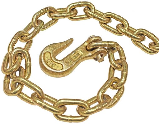 Gelber Zinkförderer Stahlverbindungskette Clevis Grab Haken Metallverbindungskette