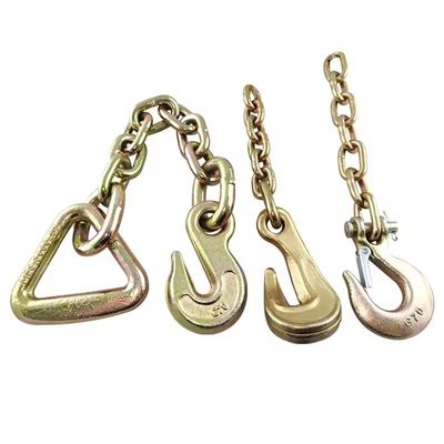 Gelb-Zinkplattierte Hochfestigkeits-G70-Transportkette mit Haken aus 20Mn2-Material