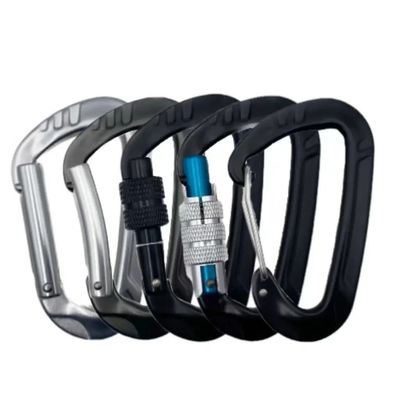 Ein guter Preis. 12kN Aluminium-Klettergerät Schraubverschluss-Karabiner für Fitnessstudio und Outdoor-Exploration Online