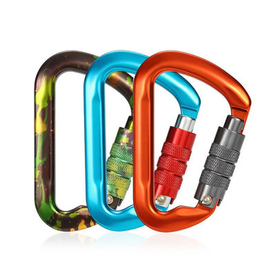 Ein guter Preis. Aluminium 30KN D-Form Klettern Schnapphaken kundenspezifischer Outdoor Carabiner Online