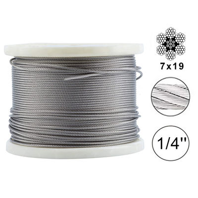 Ein guter Preis. Nicht beschichtetes 250ft Stahlkabel für Decking Geländer Hardware-Kits Systemlänge 250ft T316 Edelstahldrahtseil Online