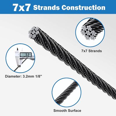 Ein guter Preis. Kabel-Gitter-Hardware T316 Flugzeugkabel 7x7 Strang 500ft 1/8