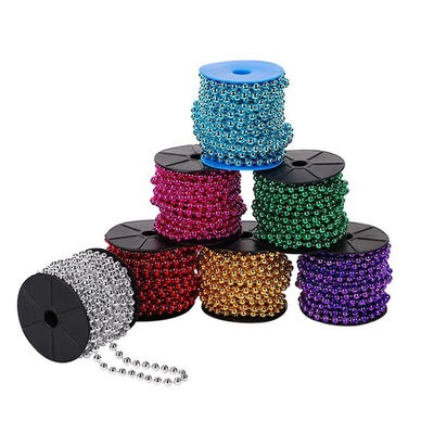 Ein guter Preis. 2.4mm angepasste Farben Kunststoffkugelkette Silberkugelkette Weißgoldkugelkette mit angepasster Länge und OEM Online