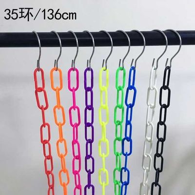 1.3m Länge / 23 Löcher Kunststoffkette Farbige Kunststoffbekleidung Hanger Garderobe Hanger Platz sparen Organisator Hanger
