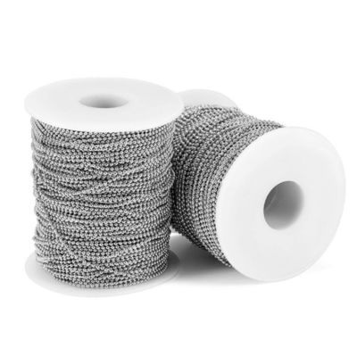 Polsterte Edelstahl Perlenkette Halskette Kugelkette Schmuck Metall Perlenkugelkette