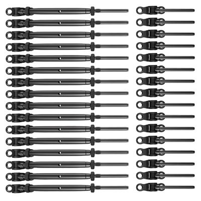 Ein guter Preis. Hochleistungs-Schwarz-Kabelgeländer-Kit mit verstellbaren Gewinden und Winkelbasis für Marine und Bau Online