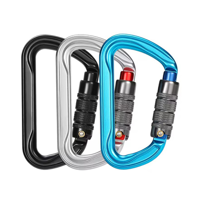 Ein guter Preis. Automatisch verriegelnde Karabiner-Clip D-Form Schwerlast 7075 rostfeste Aluminium-Karabiner für Hängematte, Wandern, Hundeleine Online