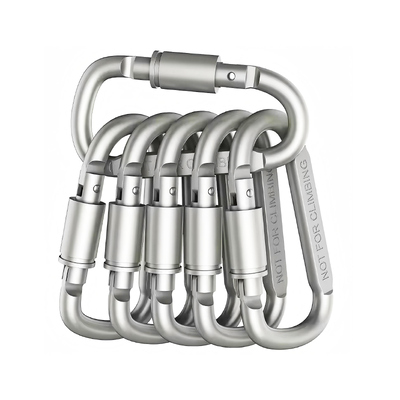 Ein guter Preis. Custom Laser-gravierte Logo D-Form Snap Hook Carabiner Clip Aluminium Carabiner Haken für Outdoor-Zubehör Online