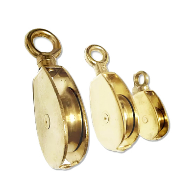 Ein guter Preis. Messing-Riemenrolle, Messing-Flaggenmast-Riemenrolle, Ersatzzubehör für Seilrollensystem, Marine-Hardware Online